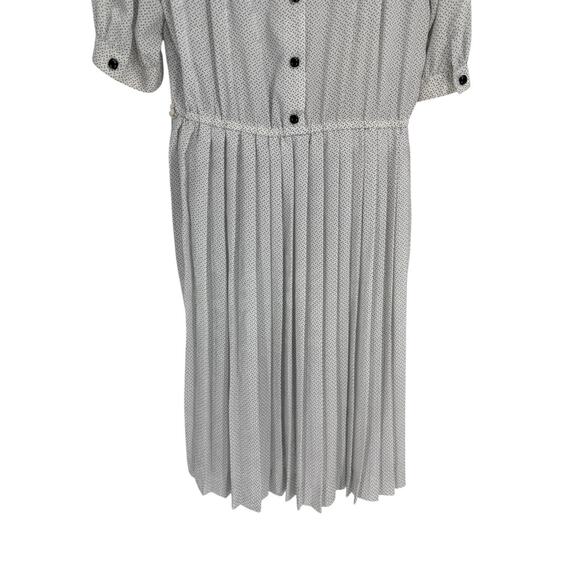 Vintage Liz Claiborne Floral Button Pleated Tea Dress 10 Petites Chiffon Silky - Picture 13 of 16